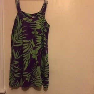 H&M green/purple sundress knee length